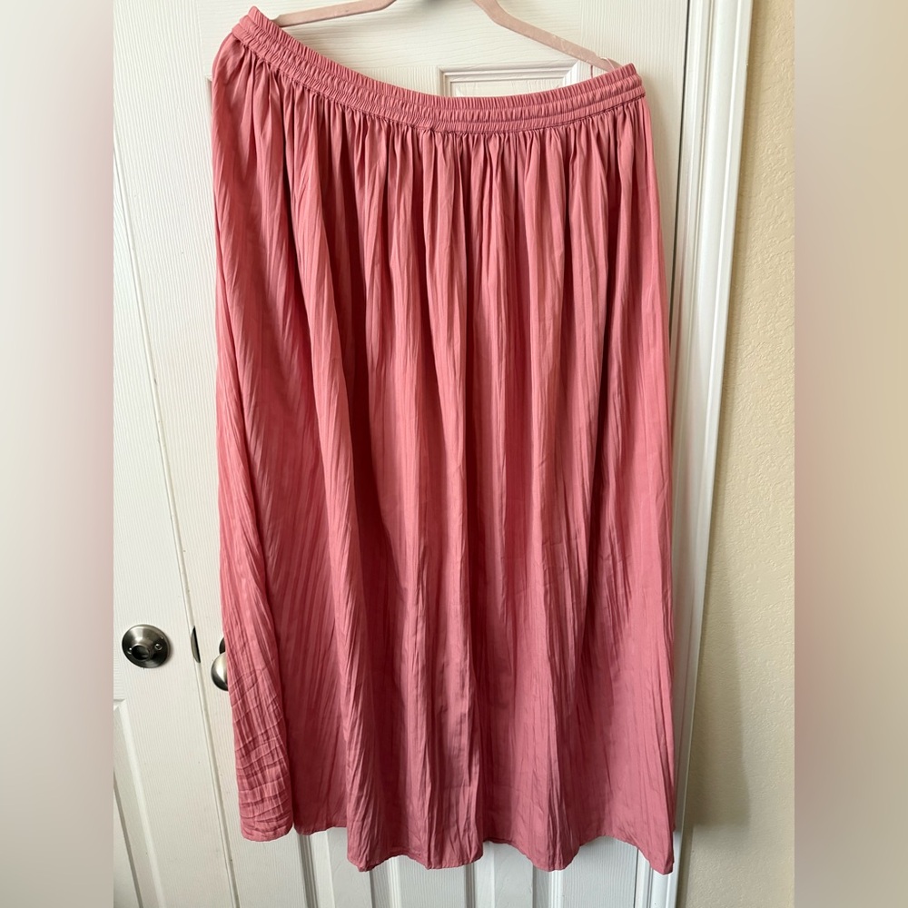ASOS Pleated pink Maxi Skirt sz 14 - Picture 2 of 3